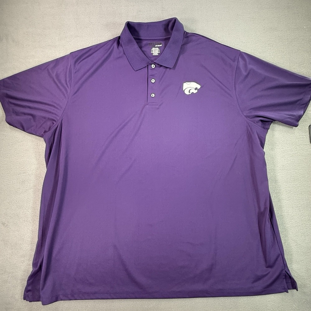 Kansas State Wildcats Purple Polo Mens‎ 5XL Majestic Embroidered  Logo